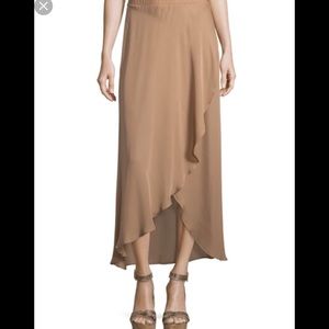 Haute Hippie silk asymmetrical skirt with shorts S